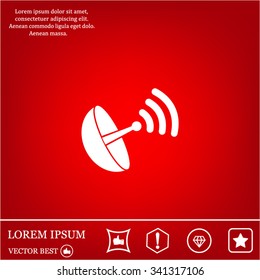 Radar satellite dish - Vector icon