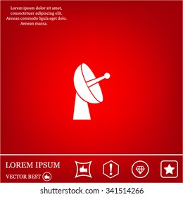 Radar satellite dish - Vector icon