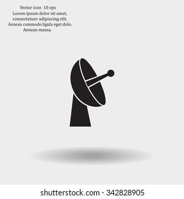 Radar satellite dish - Vector icon