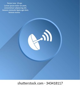 Radar satellite dish - Vector icon