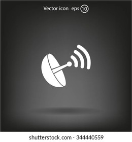Radar satellite dish - Vector icon