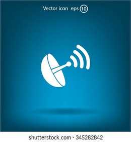 Radar satellite dish - Vector icon