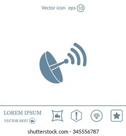 Radar satellite dish - Vector icon