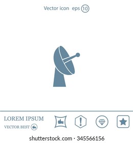 Radar satellite dish - Vector icon