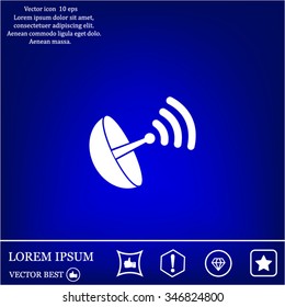 Radar satellite dish - Vector icon