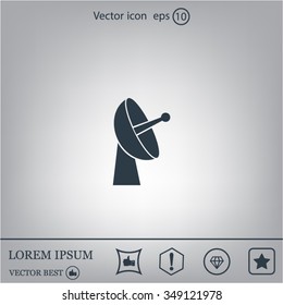 Radar satellite dish - Vector icon
