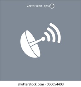 Radar satellite dish - Vector icon