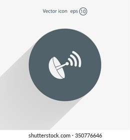Radar satellite dish - Vector icon