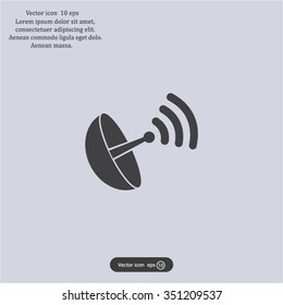 Radar satellite dish - Vector icon