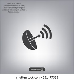 Radar satellite dish - Vector icon