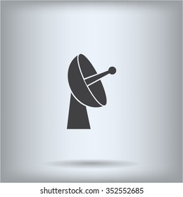 Radar satellite dish - Vector icon