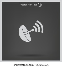 Radar satellite dish - Vector icon