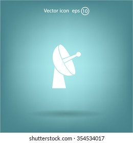 Radar satellite dish - Vector icon