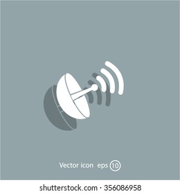 Radar satellite dish - Vector icon