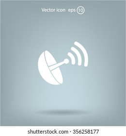 Radar satellite dish - Vector icon