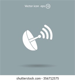 Radar satellite dish - Vector icon