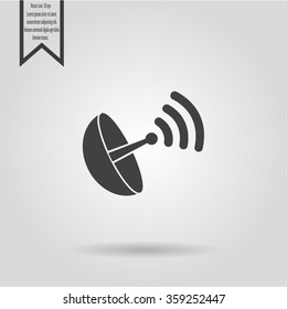 Radar satellite dish - Vector icon