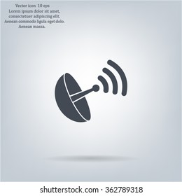 Radar satellite dish - Vector icon