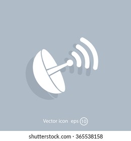 Radar satellite dish - Vector icon