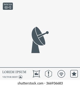 Radar satellite dish - Vector icon