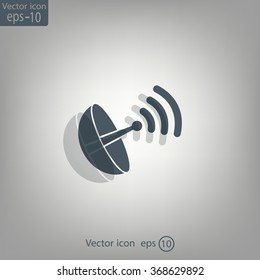 Radar satellite dish - Vector icon