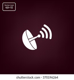 Radar satellite dish - Vector icon