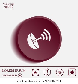 Radar satellite dish - Vector icon