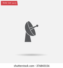 Radar satellite dish - Vector icon