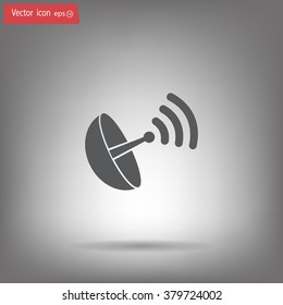 Radar satellite dish - Vector icon