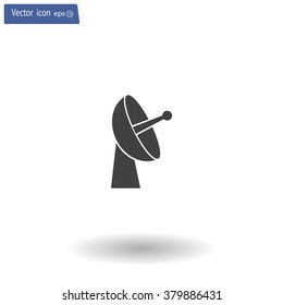 Radar satellite dish - Vector icon