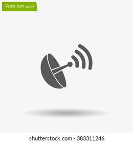 Radar satellite dish - Vector icon