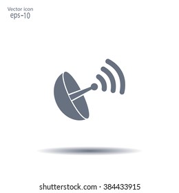 Radar satellite dish - Vector icon