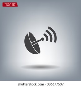 Radar satellite dish - Vector icon