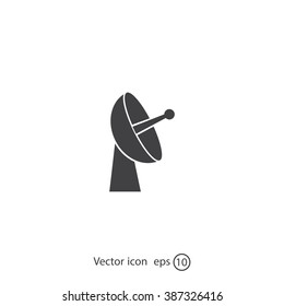 Radar satellite dish - Vector icon