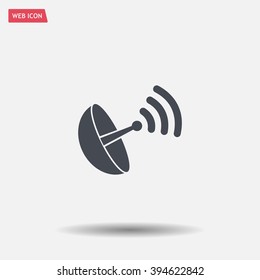Radar satellite dish - Vector icon