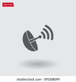 Radar satellite dish - Vector icon