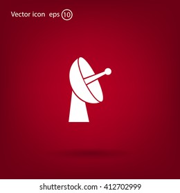 Radar satellite dish - Vector icon
