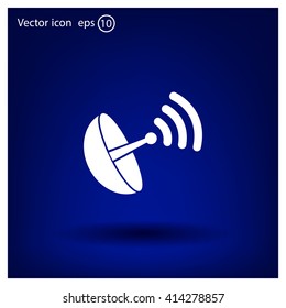 Radar satellite dish - Vector icon