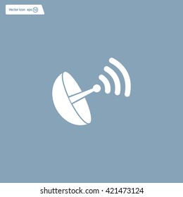 Radar satellite dish - Vector icon