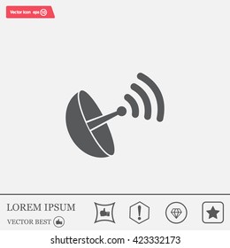 Radar satellite dish - Vector icon