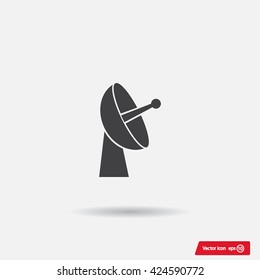 Radar satellite dish - Vector icon