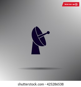Radar satellite dish - Vector icon