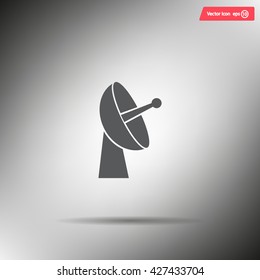 Radar satellite dish - Vector icon