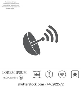 Radar satellite dish - Vector icon