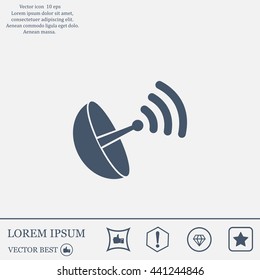 Radar satellite dish - Vector icon