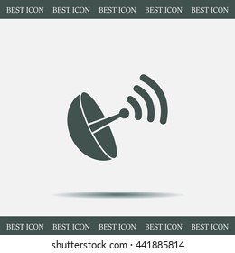 Radar satellite dish - Vector icon