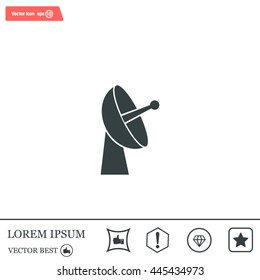 Radar satellite dish - Vector icon
