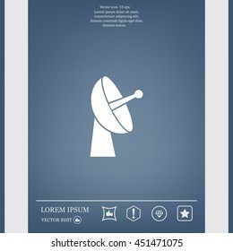 Radar satellite dish - Vector icon