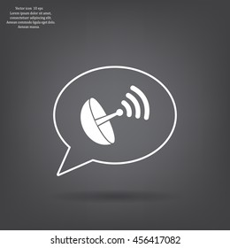 Radar satellite dish - Vector icon