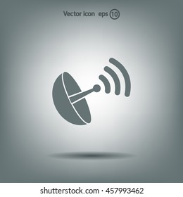 Radar satellite dish - Vector icon